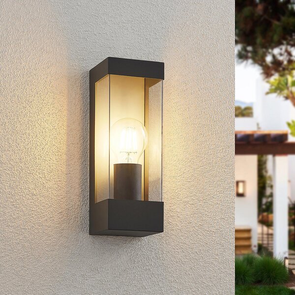Zewnętrzna Lampa Lindby, Tilian, ściemnialny, czarny, taras, metal, nowoczesny
