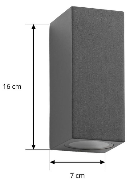 Kinkiet zewnętrzny Xava Lucande, czarny, aluminium, nowoczesny
