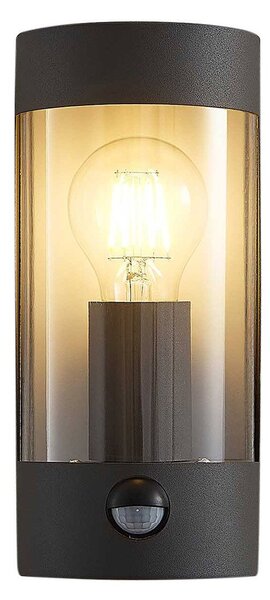Zewnętrzna Lampa Lindby, Junias, ściemnialny, czarny, taras, metal, nowoczesny