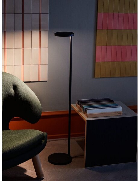 Lampa Podłogowa FLOS, ściemnialny, szary, salon, aluminium