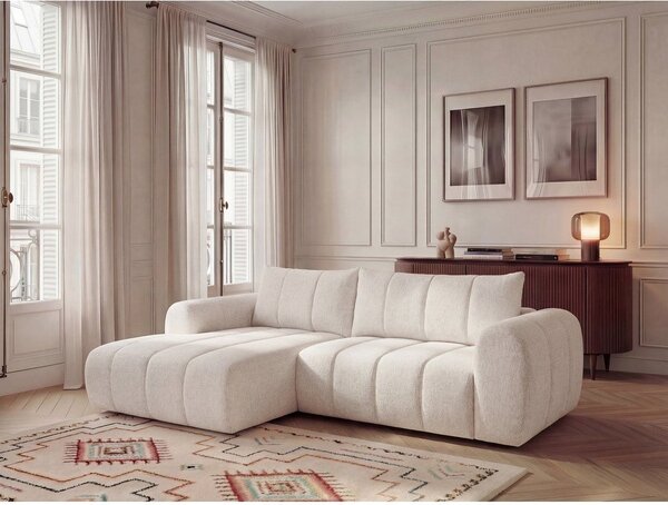 Beżowy narożnik (lewostronny/z szezlongiem) Nesty – Bobochic Paris