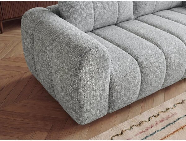 Jasnoszary narożnik (prawostronny/z szezlongiem) Nesty – Bobochic Paris