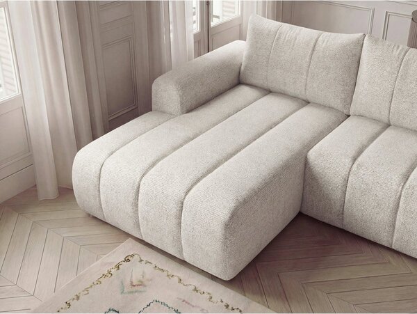 Beżowy narożnik (lewostronny/z szezlongiem) Nesty – Bobochic Paris