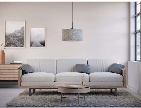 Lampa Wisząca Belid, szary, jadalnia, tkanina | tekstylia