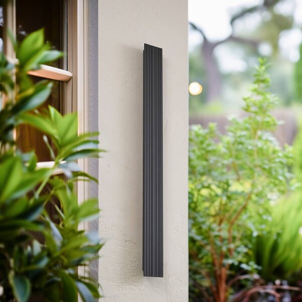 Kinkiet zewnętrzny LED Melira Lucande, czarny, aluminium, nowoczesny