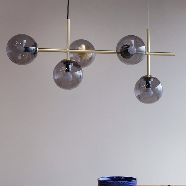 Lampa Wisząca Dyberg Larsen, Como, ściemnialny, złoty | mosiężny, salon, szkło