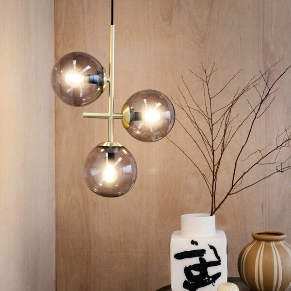 Lampa Wisząca Dyberg Larsen, Como, ściemnialny, złoty | mosiężny, kuchnia, szkło