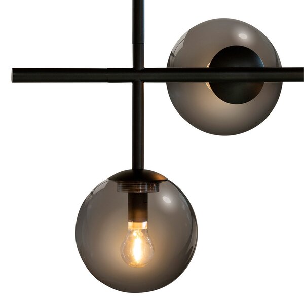 Lampa Wisząca Dyberg Larsen, Como, ściemnialny, czarny, salon, szkło