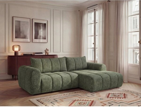 Zielony narożnik (prawostronny/z szezlongiem) Nesty – Bobochic Paris