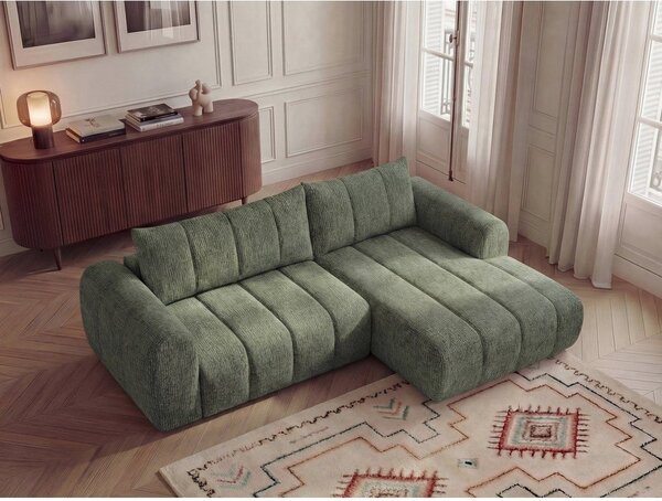 Zielony narożnik (prawostronny/z szezlongiem) Nesty – Bobochic Paris