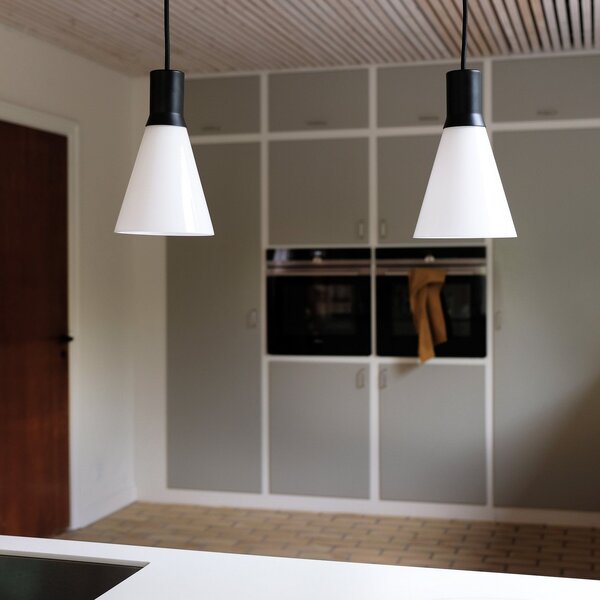 Lampa Wisząca Dyberg Larsen, Gent, ściemnialny, czarny, salon, szkło, skandynawski