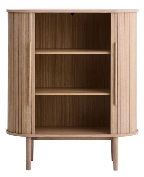 Szafka w dekorze dębu z drzwiami przesuwnymi w jasnym naturalnym kolorze 100x118x40 cm Meta – Unique Furniture