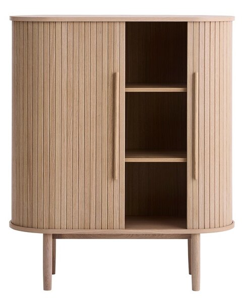 Szafka w dekorze dębu z drzwiami przesuwnymi w jasnym naturalnym kolorze 100x118x40 cm Meta – Unique Furniture