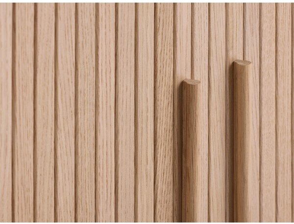 Szafka w dekorze dębu z drzwiami przesuwnymi w jasnym naturalnym kolorze 100x118x40 cm Meta – Unique Furniture