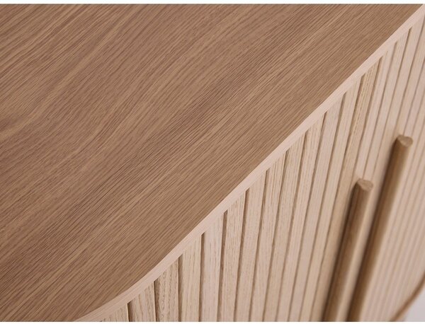 Szafka w dekorze dębu z drzwiami przesuwnymi w jasnym naturalnym kolorze 100x118x40 cm Meta – Unique Furniture