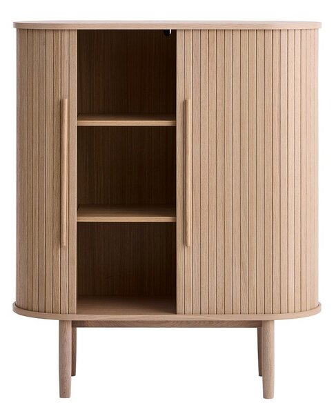 Szafka w dekorze dębu z drzwiami przesuwnymi w jasnym naturalnym kolorze 100x118x40 cm Meta – Unique Furniture