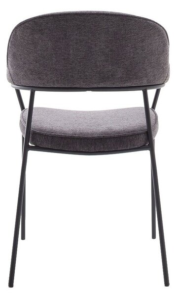 Ciemnoszare krzesło z podłokietnikami Kindersley – Unique Furniture