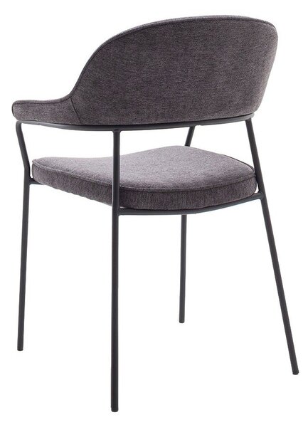 Ciemnoszare krzesło z podłokietnikami Kindersley – Unique Furniture