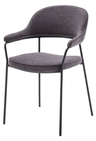 Ciemnoszare krzesło z podłokietnikami Kindersley – Unique Furniture