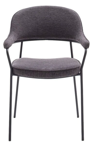 Ciemnoszare krzesło z podłokietnikami Kindersley – Unique Furniture