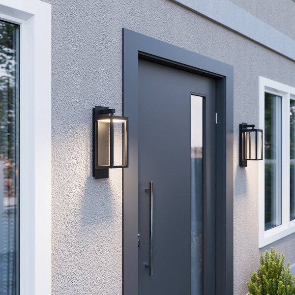 Zewnętrzna Lampa Lucande, Ferdinand, szary, balkon, szkło, nowoczesny