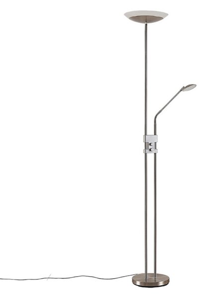 Lampa Podłogowa Lindby, Jonne, ściemnialny, metaliczny, salon, metal, nowoczesny