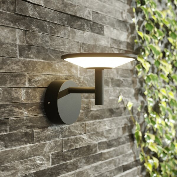 Zewnętrzna Lampa Lucande, Fenia, czarny, taras, aluminium, nowoczesny