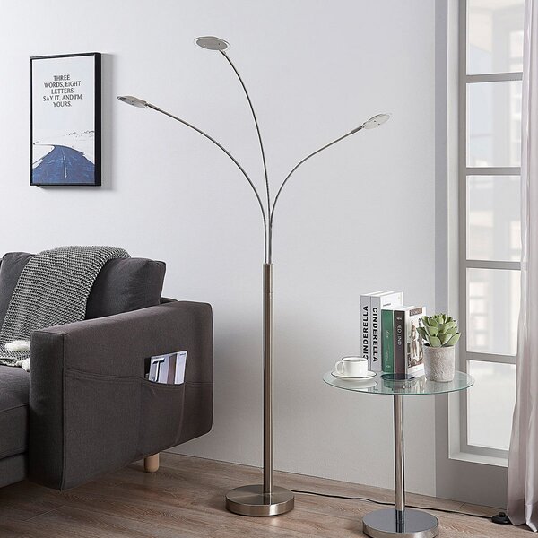 Lampa Podłogowa Lindby, Anea, metaliczny, salon, metal, nowoczesny