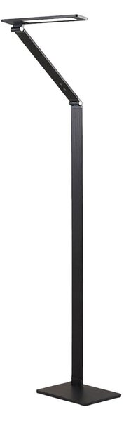 Lampa Podłogowa Lucande, Salome, ściemnialny, czarny, gabinet | pracownia, aluminium, nowoczesny