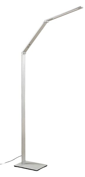 Lampa Podłogowa Lucande, Nicano, ściemnialny, metaliczny, gabinet | pracownia, metal, nowoczesny