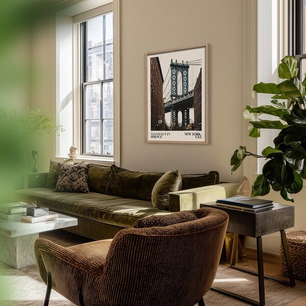 Obraz drukowany z ramą w zestawie 50x70 cm NY Bridge – Styler