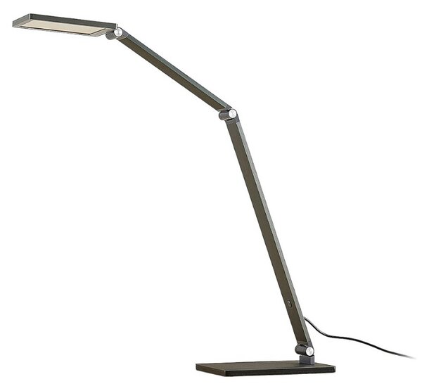Lampa Stołowa Lucande, Mion, ściemnialny, szary, gabinet | pracownia, metal, nowoczesny