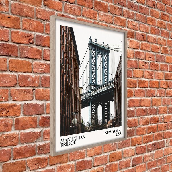Obraz drukowany z ramą w zestawie 50x70 cm NY Bridge – Styler