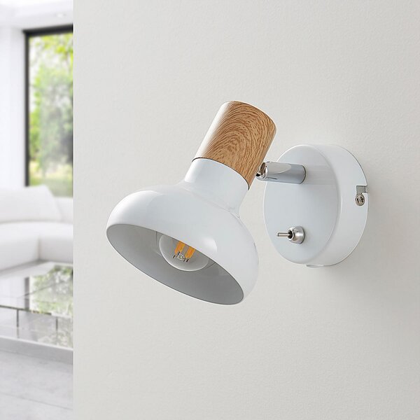 Lampa Ścienna Lindby, Fridolin, ściemnialny, biały, salon, metal, nowoczesny
