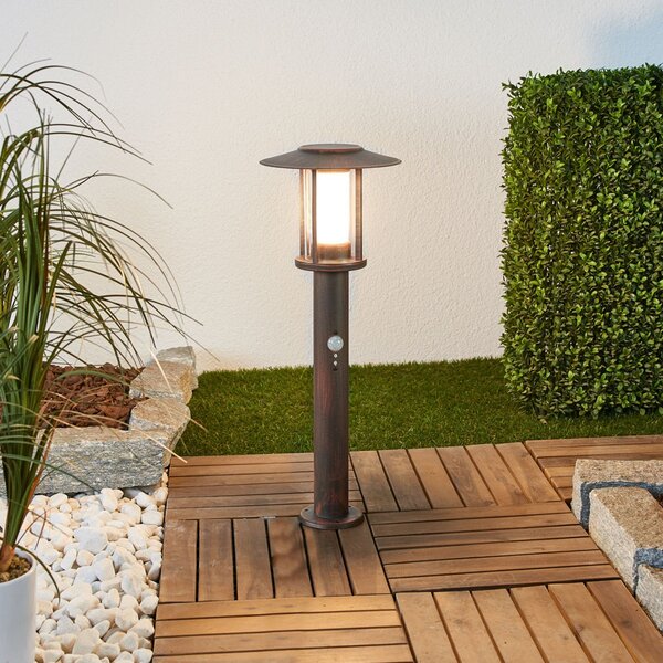 Zewnętrzna Lampa Lindby, Pavlos, brąz rdzawy, taras, metal, dworkowy | rustykalny