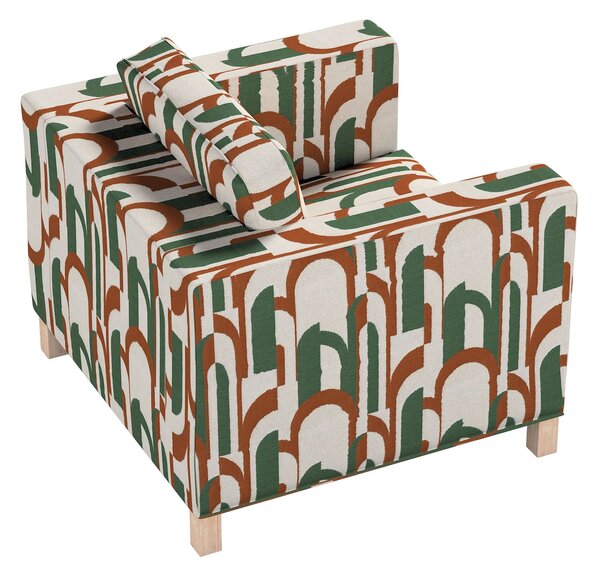 Pokrowiec na fotel Karlanda kolor zielony tkanina strukturalna, wzorzysta