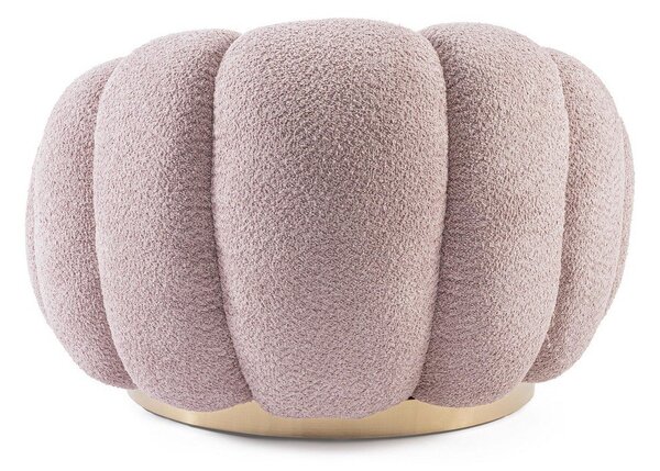 Różowy obrotowy fotel z materiału bouclé Florel – Bizzotto