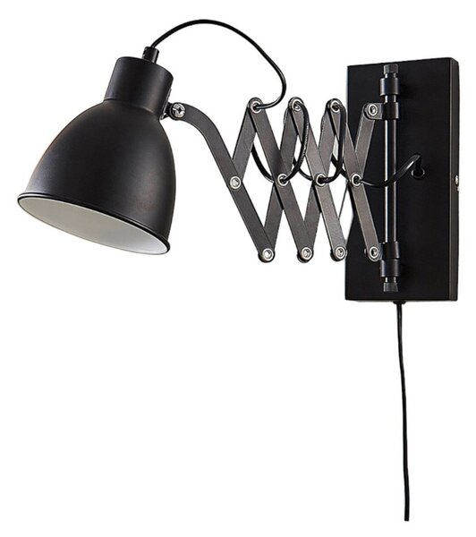 Lampa Ścienna Lindby, Merle, czarny, sypialnia, metal, nowoczesny