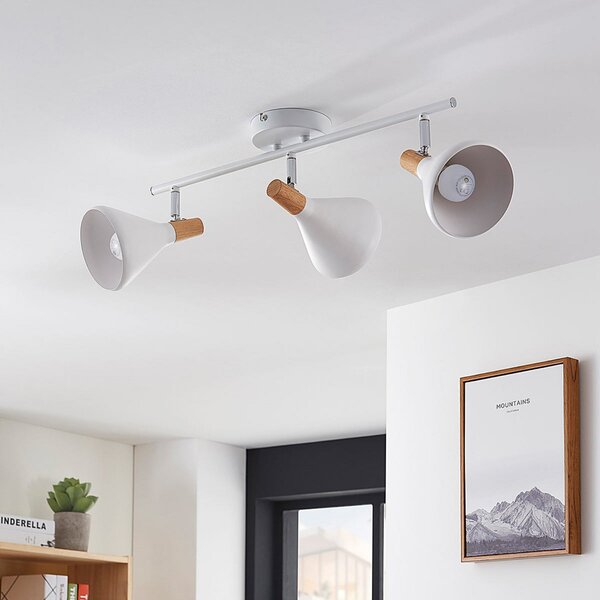 Lampa Sufitowa Lindby, Arina, ściemnialny, biały, sypialnia, metal, nowoczesny