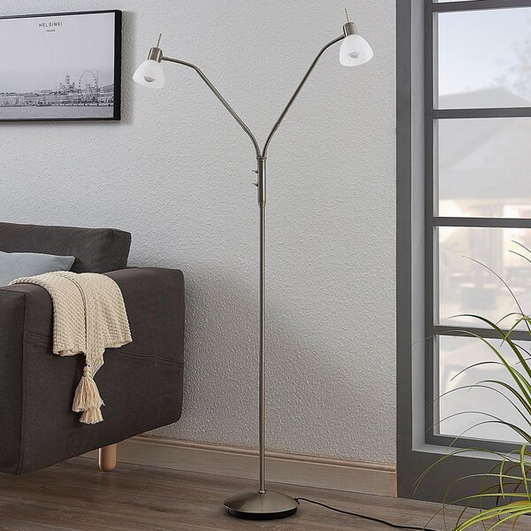 Lampa Podłogowa Lindby, Gwendolin, metaliczny, salon, metal, nowoczesny
