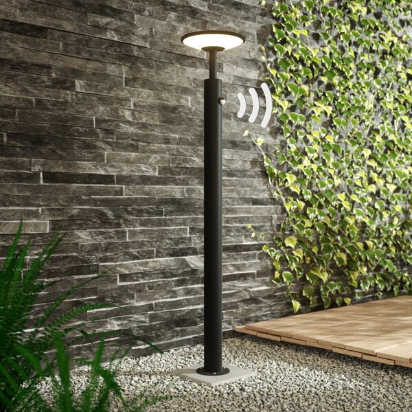Zewnętrzna Lampa Lucande, Fenia, czarny, taras, aluminium, nowoczesny