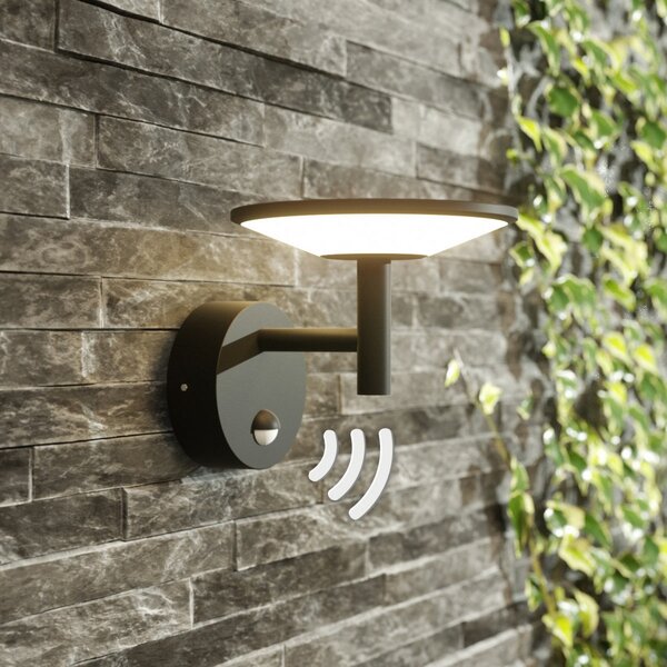 Zewnętrzna Lampa Lucande, Fenia, czarny, taras, aluminium, nowoczesny