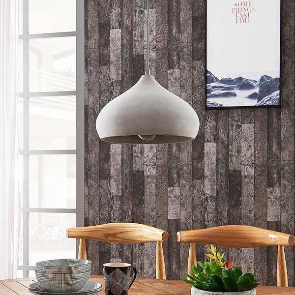 Lampa Wisząca Lindby, Morton, ściemnialny, szary, salon, beton, nowoczesny