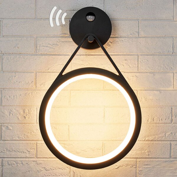 Zewnętrzna Lampa Lucande, Mirco, czarny, metal, nowoczesny