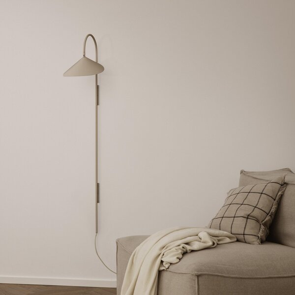 Lampa Ścienna ferm LIVING, Arum Swivel Tall, beżowy, salon, metal, design