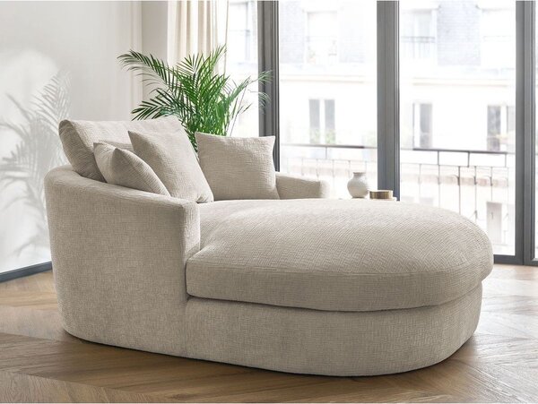 Beżowy fotel z tkaniny szenilowej Belem – Bobochic Paris