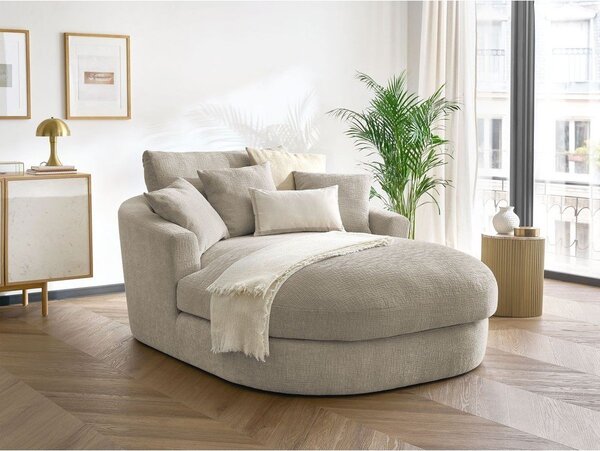 Beżowy fotel z tkaniny szenilowej Belem – Bobochic Paris