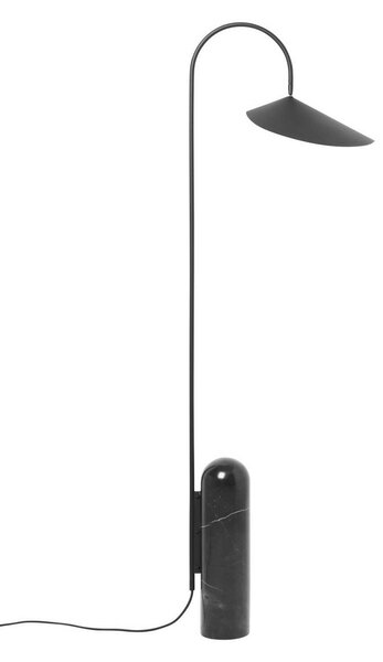 Lampa Podłogowa ferm LIVING, Arum, czarny, salon, marmur, design