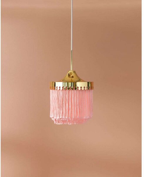 Lampa Wisząca Warm Nordic, pudrowy róż, salon, metal, vintage