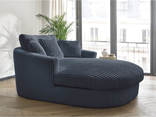 Ciemnoniebieski sztruksowy fotel Belem – Bobochic Paris